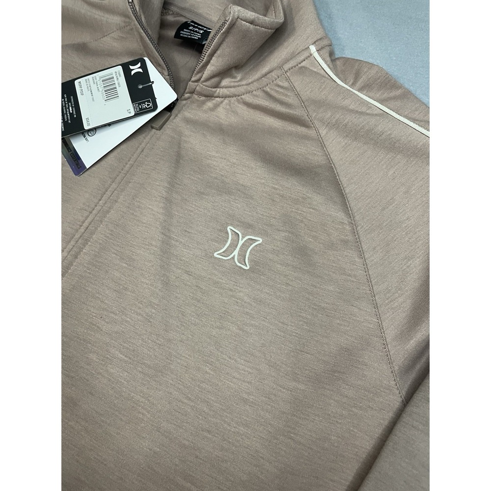 Hurley Exist Track Jacket - NWT Mens Size Small Cocoa / White Stripe - Picture 2 of 13